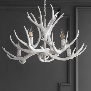 Eldora Adjustable Resin Antler LED Chandelier - JONATHAN Y
